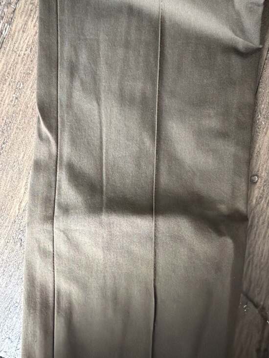 Theory Women's Alettah Olive Green Pintuck Straight Leg Trousers - Picture 5 of 8